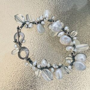 Freshwater Pearls, Quartz, & silk